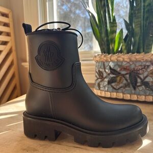 Moncler Black Winter Boots with Rugged Sole